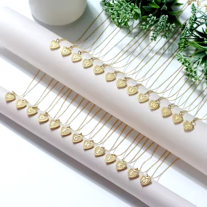 925 Sterling Silver Luxe Heart 14K Gold Plated A-Z Necklace