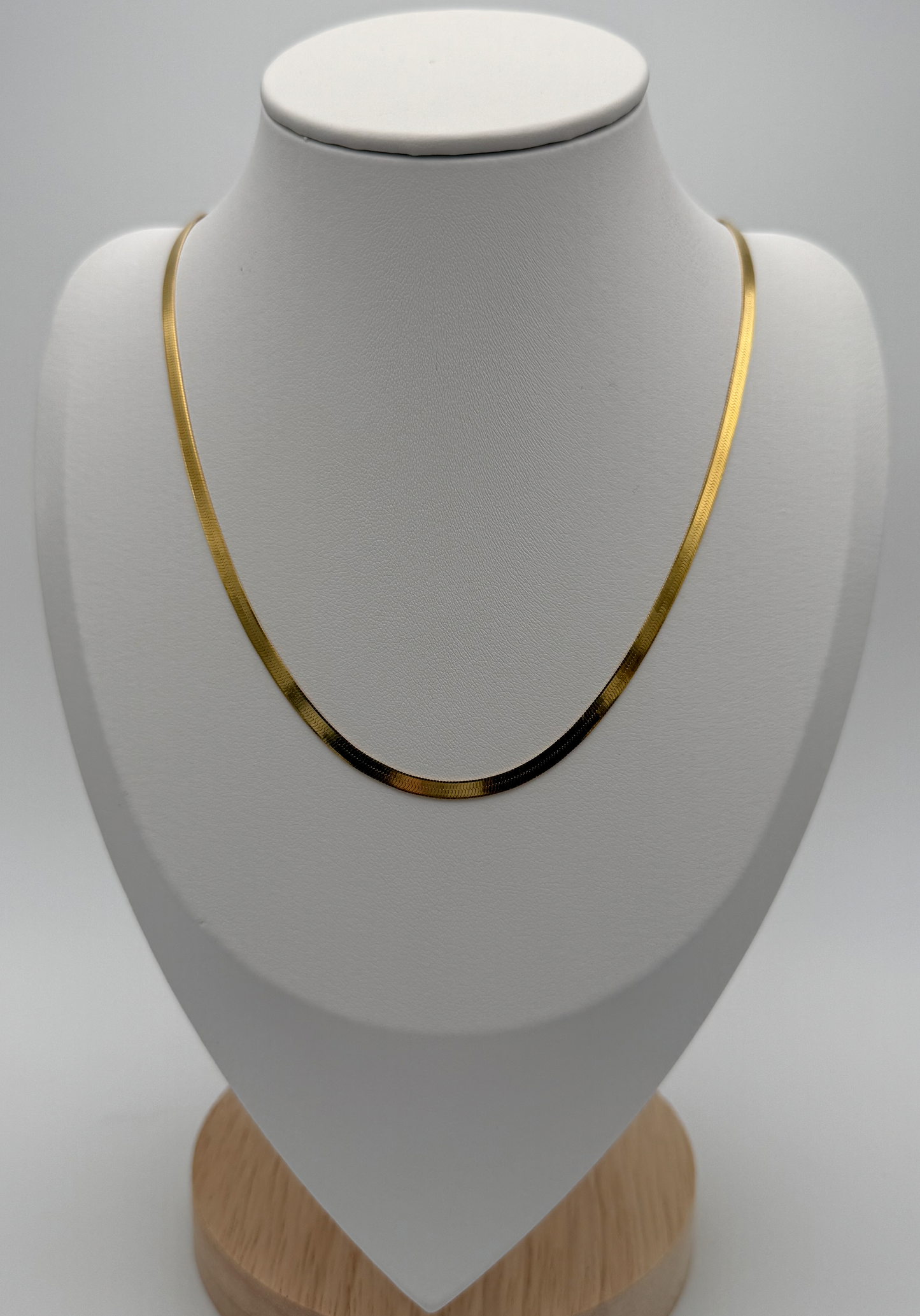 925 Sterling Silver 18K Gold Plated 3mm Herringbone Chain