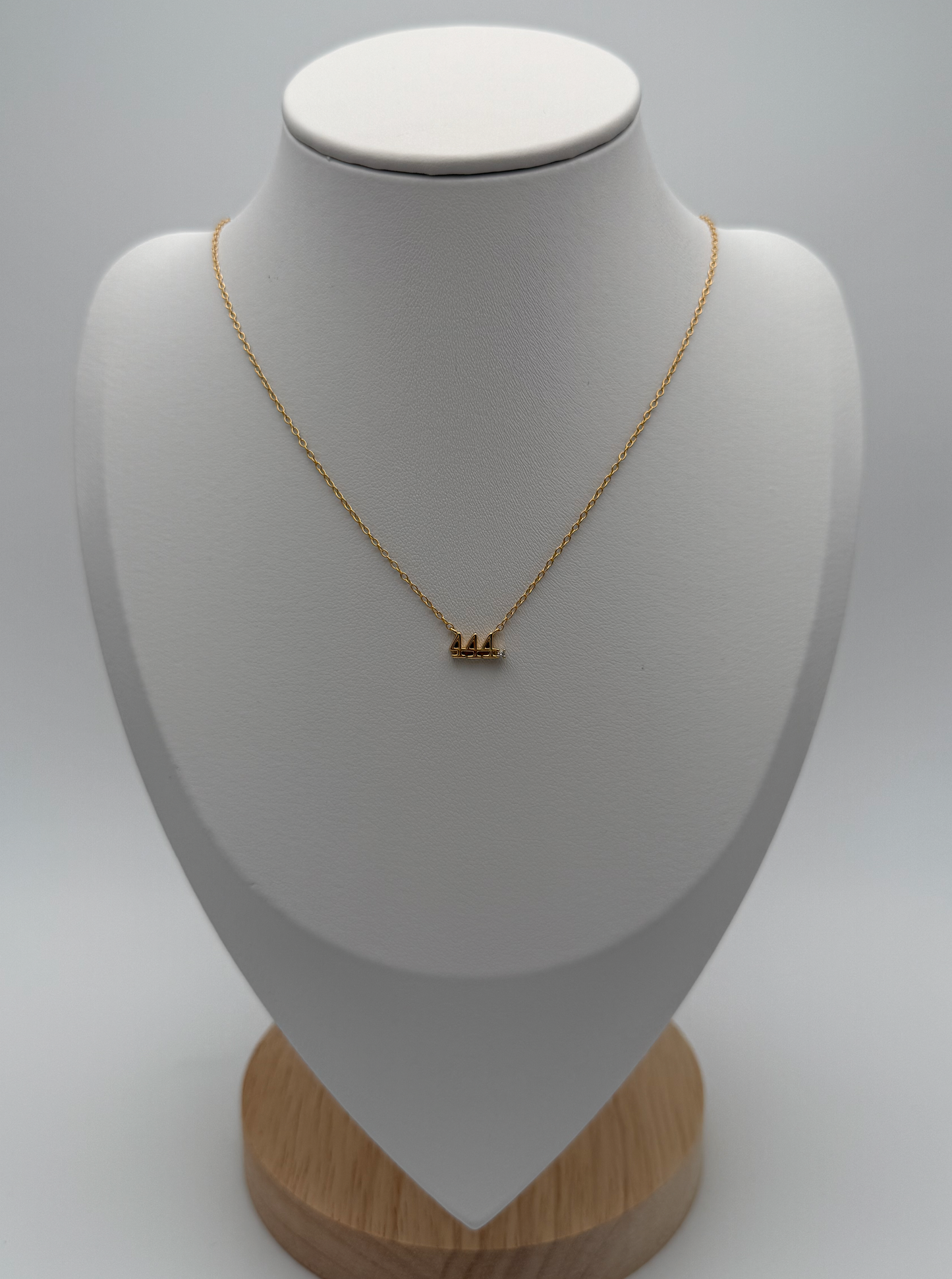 Dainty Gold Angel Number Necklace in 925 Sterling Silver