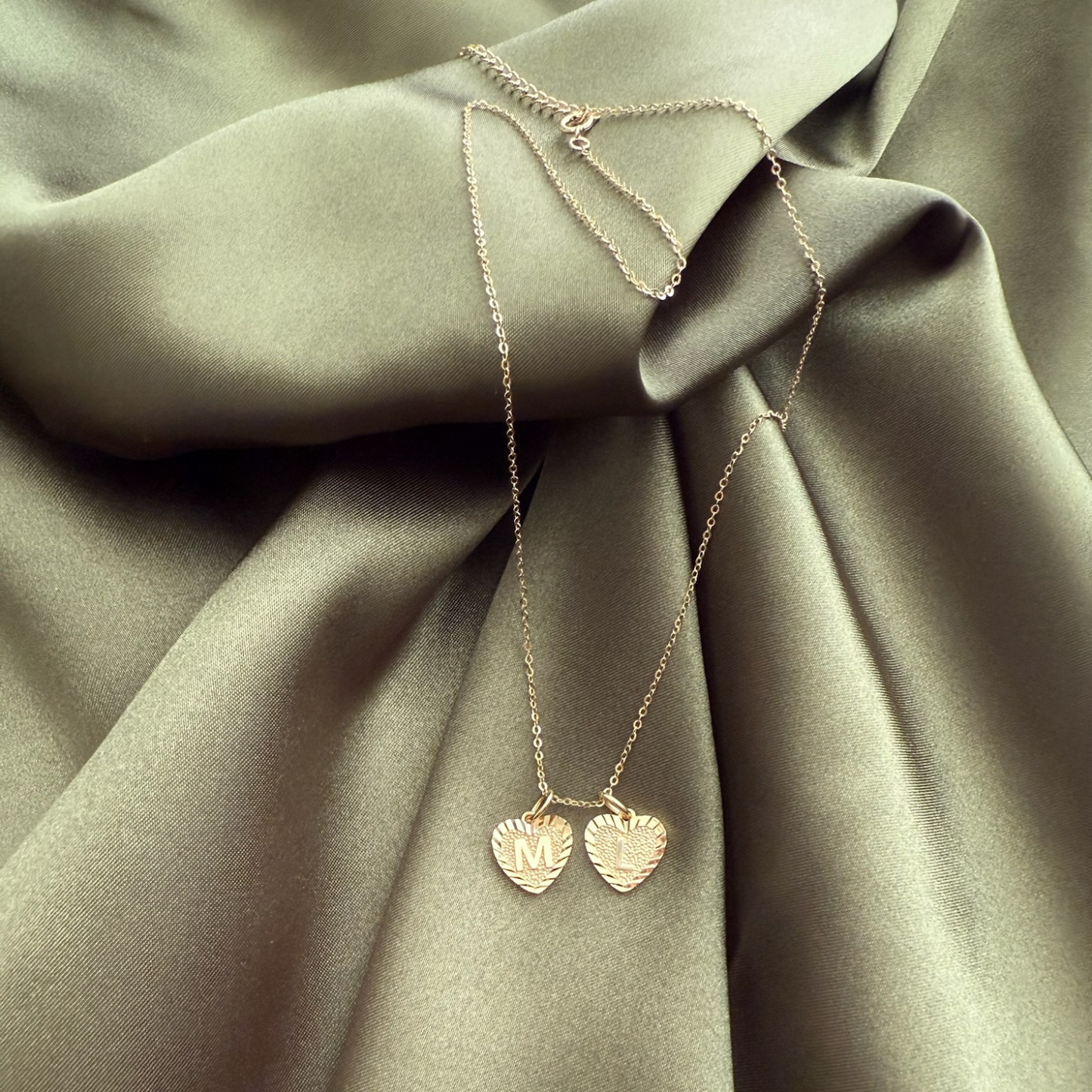 925 Sterling Silver Luxe Heart 14K Gold Plated A-Z Necklace