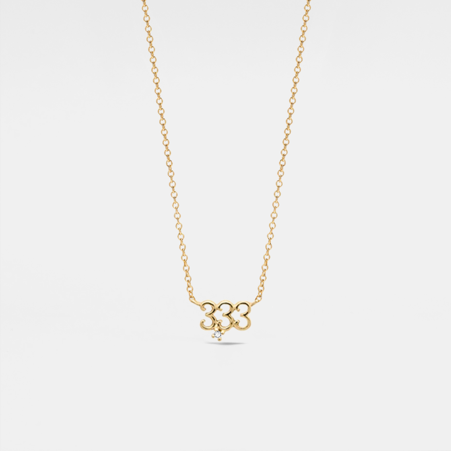 Dainty Gold Angel Number Necklace in 925 Sterling Silver