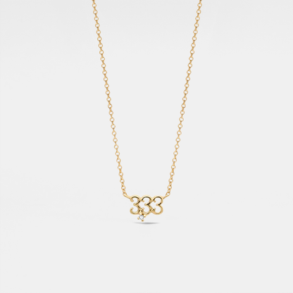 Dainty Gold Angel Number Necklace in 925 Sterling Silver