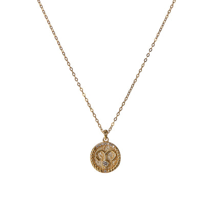 Gold Zodiac Sign Disc Charm Necklace in 925 Sterling Silver