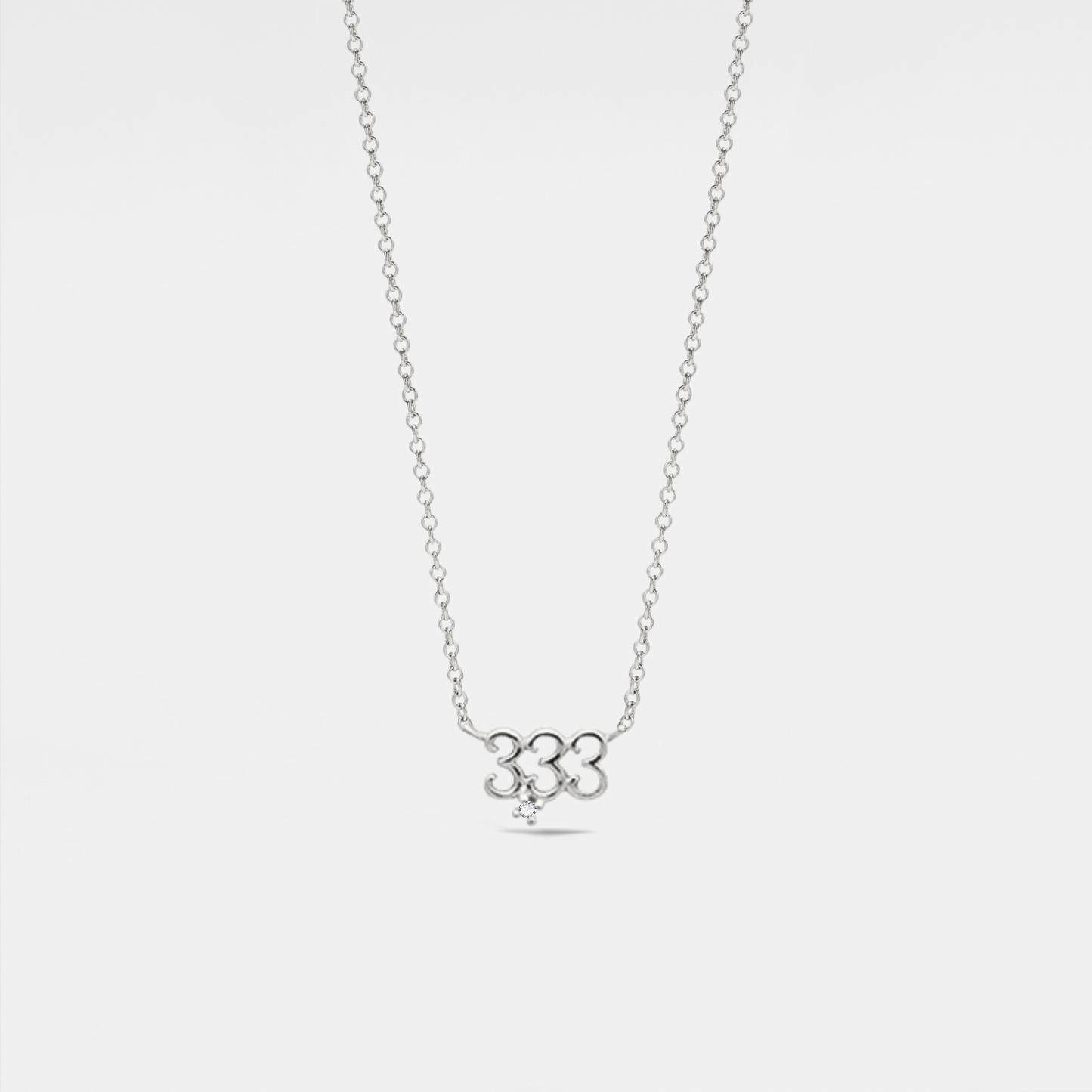 Dainty Gold Angel Number Necklace in 925 Sterling Silver