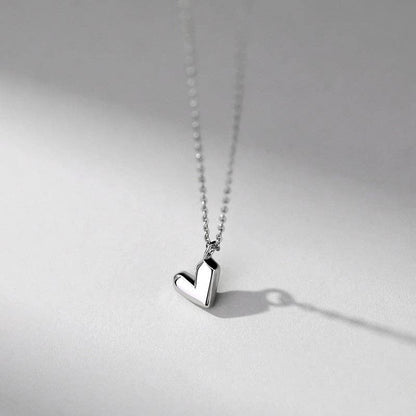 Dainty Heart Charm Pendant Necklace in 925 Sterling Silver