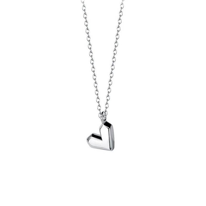 Dainty Heart Charm Pendant Necklace in 925 Sterling Silver