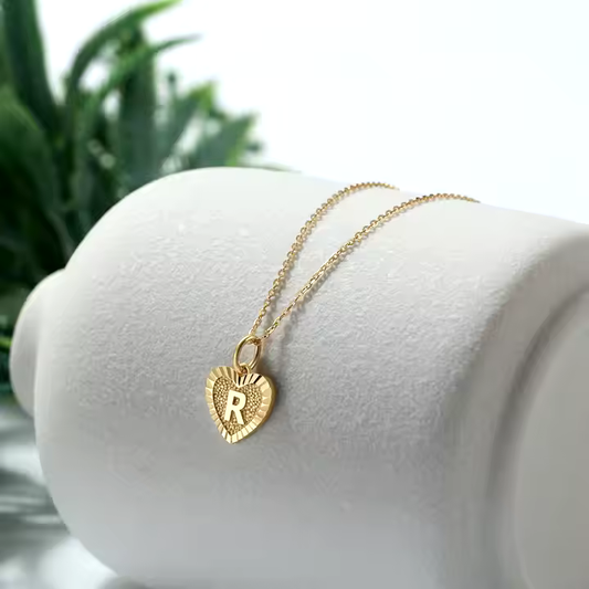 Luxe Heart 14K Gold Plated A-Z Necklace For Women