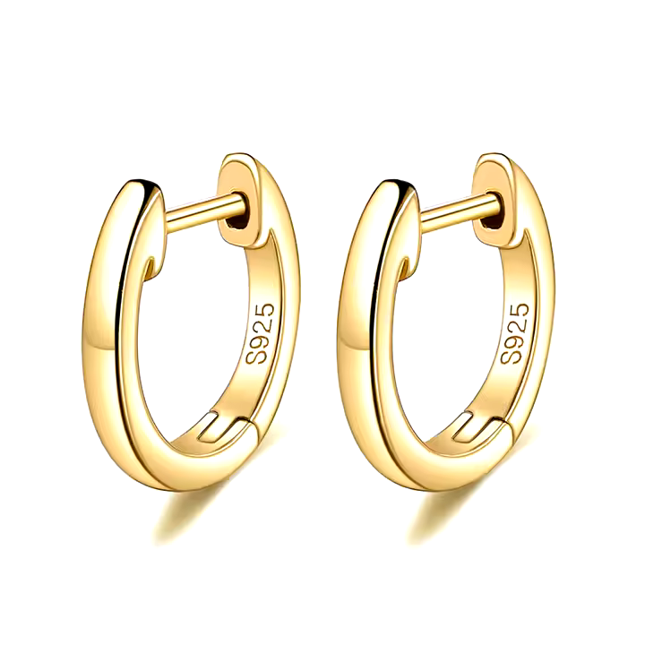 Gold Vermeil Huggie Cuff Earrings