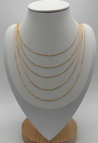 925 Sterling Silver 18K Gold Plated Chain
