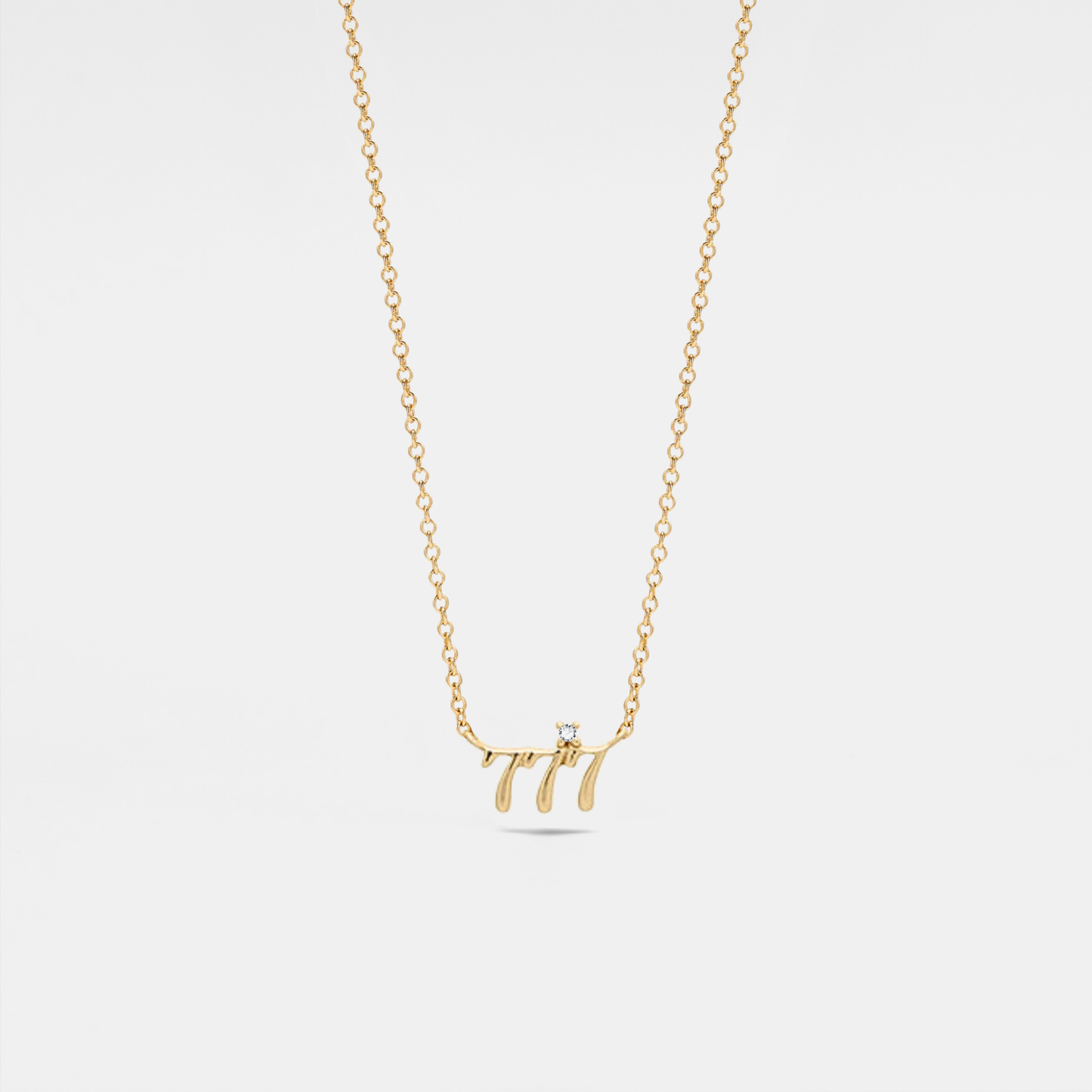 Dainty Gold Angel Number Necklace in 925 Sterling Silver