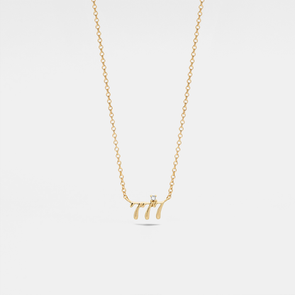 Dainty Gold Angel Number Necklace in 925 Sterling Silver