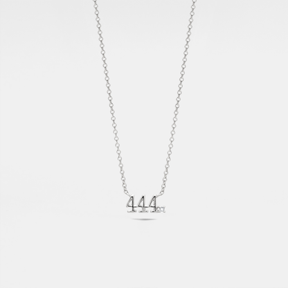 Dainty Gold Angel Number Necklace in 925 Sterling Silver