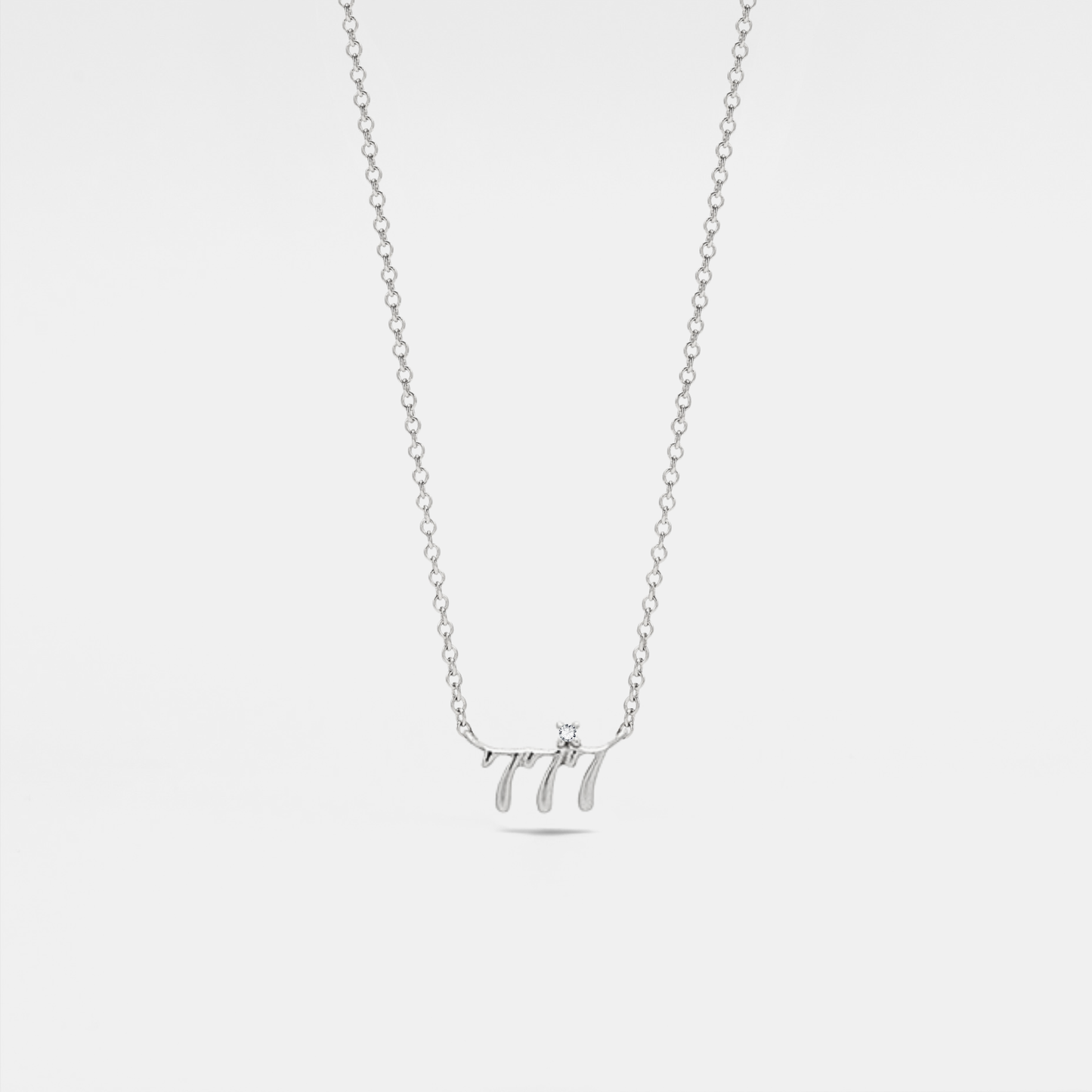 Dainty Gold Angel Number Necklace in 925 Sterling Silver