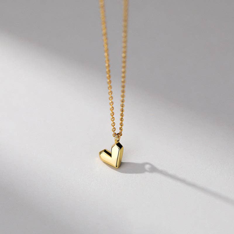 Dainty Heart Charm Pendant Necklace in 925 Sterling Silver